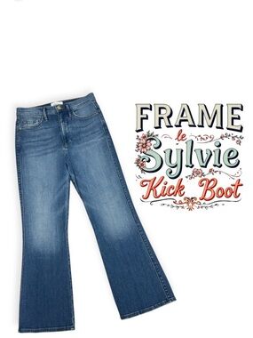 Frame Cropped boot cut Jeans Size 27 le Sylvie Kick Boot High Rise Stretch Denim
